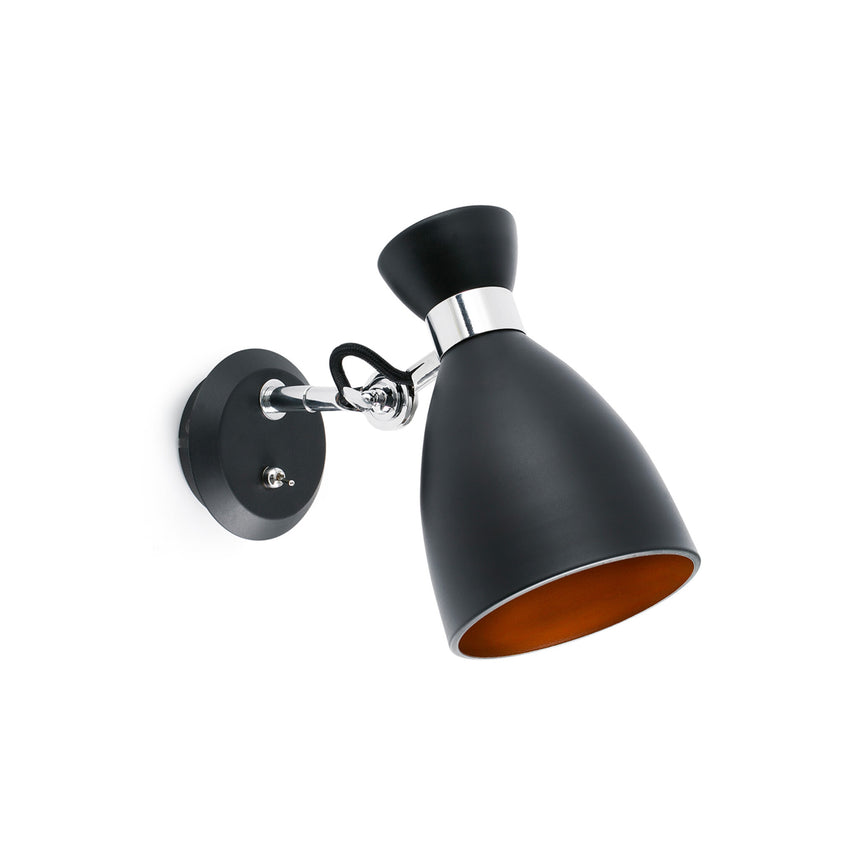 Faro RETRO Lámpara aplique negro y cobre 20049