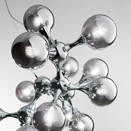 Lámpara colgante 15 bolas Ideal Lux Nodi cristal 15 luces Ø105cm E14 cromo — ref. 200491 (2)