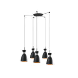 Faro RETRO 5 luces Lámpara colgante negro y cobre 20050-5L