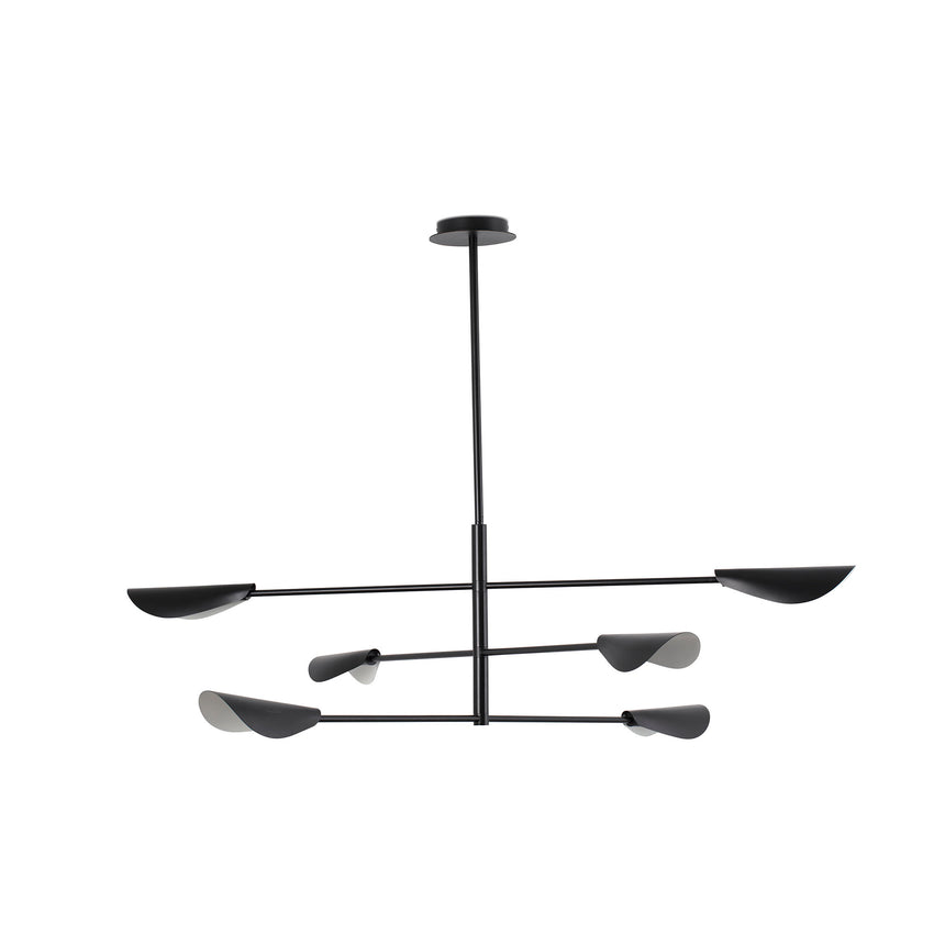Lámpara de techo colgante Faro Liggera G9 LED negro mate Ø137cm 20079