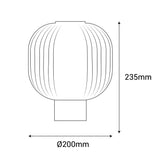 Sulion Garbo Lámpara de mesa de vidrio acanalado transparente - GARBO 200795