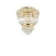 Plafón de techo Ideal Lux Dubai latón cristal y cerámica 3 luces 84W Ø32cm 200996