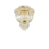 Plafón de techo Ideal Lux Dubai latón cristal y cerámica 3 luces 84W Ø32cm 200996