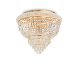 Plafón de techo Ideal Lux Dubai latón cristal y cerámica 6 luces 168W Ø52cm 201016