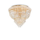 Plafón de techo Ideal Lux Dubai cristal y cerámica 6 luces Ø52cm E14 latón — ref. 201016 (1)