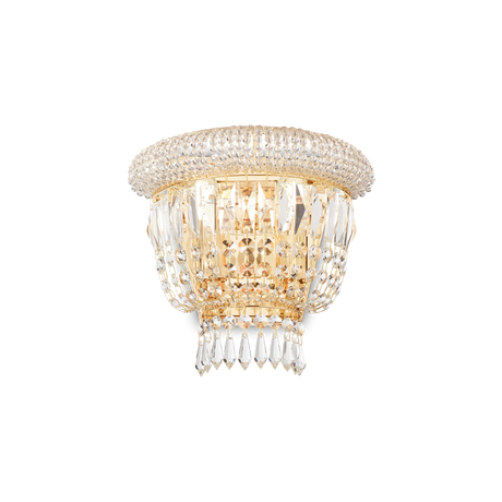Aplique de pared Ideal Lux Dubai cristal y cerámica 2 luces 25cm E14 latón — ref. 201023 (1)