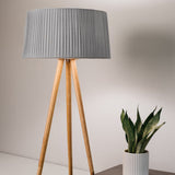 Sulion Ona Wood Lámpara de pie de madera con pantalla de tella gris - ONA WOOD 201219