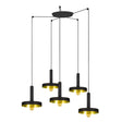 Lámpara de techo colgante Faro Whizz 5 luces E27 negro y oro 20160-5L