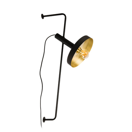 Lámpara de pared aplique Faro Whizz E27 negro y oro — ref. 20165-95 (1)