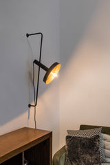 Lámpara de pared aplique Faro Whizz E27 negro y oro — ref. 20165-95 (3)