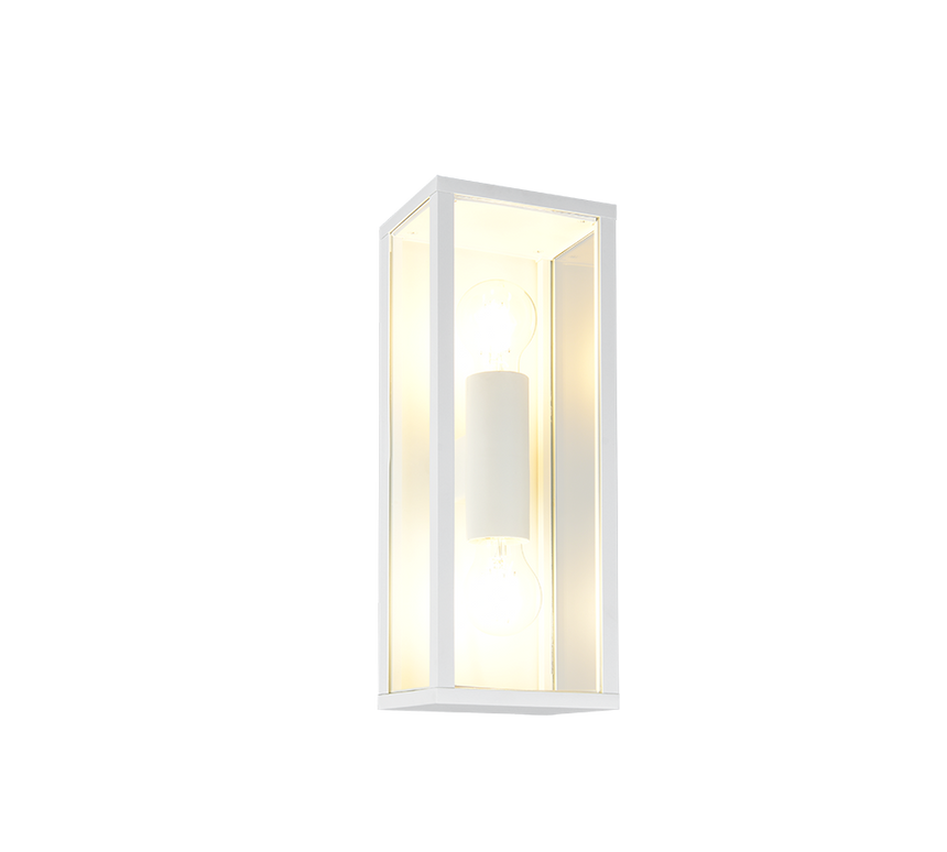 Aplique de exterior Trio Garonne 2 luces blanco mate IP44 38cm 201860231
