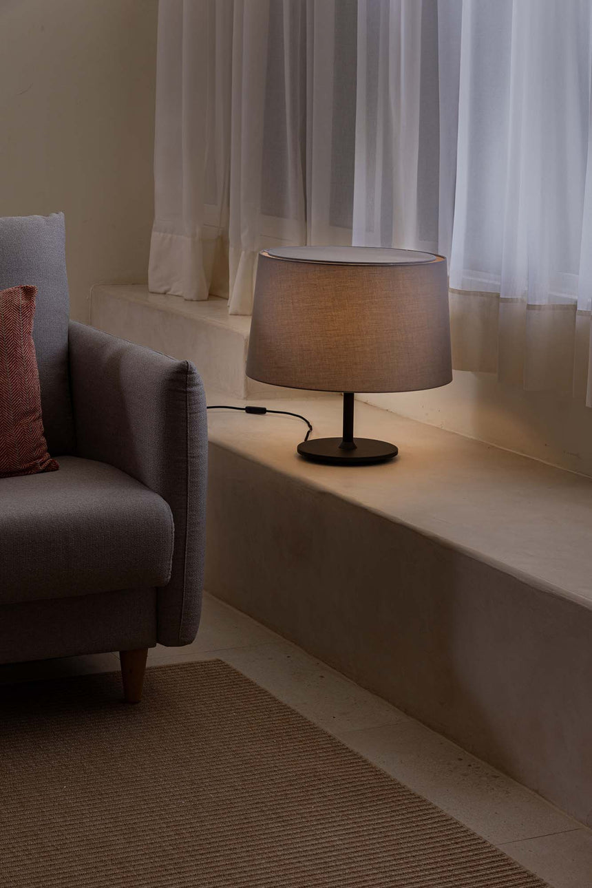 Lámpara de mesa Faro Windsor E27 LED negro y gris 20225-130