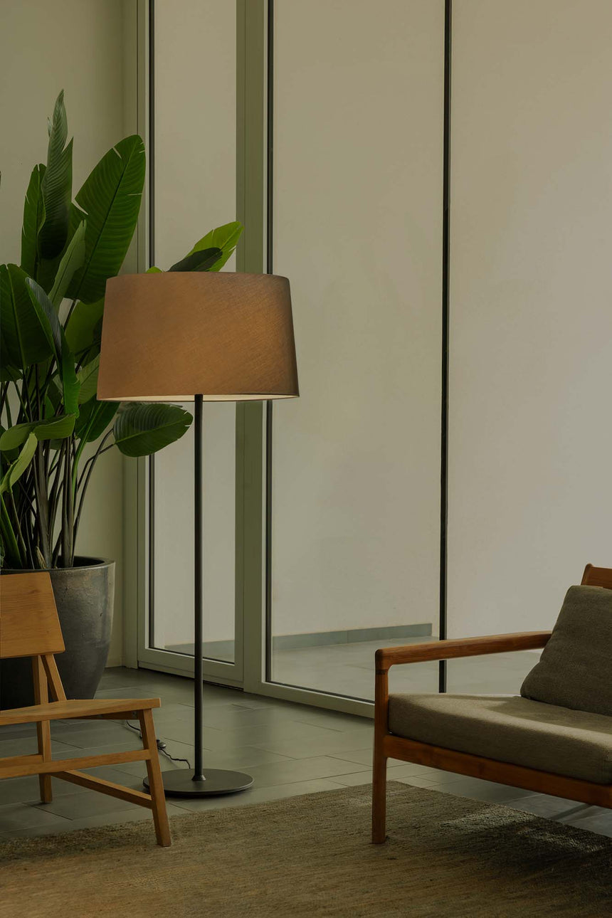 Lámpara de pie salón Faro Windsor E27 LED negro y gris 20227-131