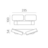 ACB Kansas Aplique 16/2025-23 Negro Texturado, LED 2x5,5W 3000K 800lm, CRI90 CL.I IP54, LED integrado