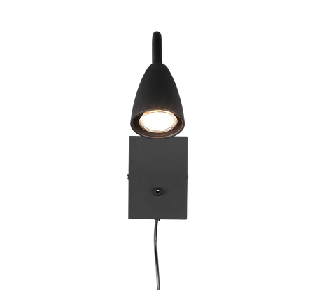 Aplique de pared Trio Wanda LED negro mate 3000K 202670132