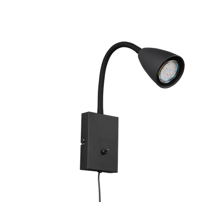 Aplique de pared Trio Wanda LED negro mate 3000K 202670132