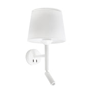 Lámpara de pared aplique Faro Savoy con lector E27 LED blanco y blanco 20302-92