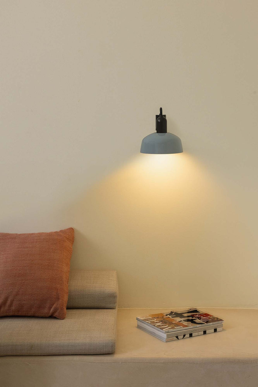 Lámpara de pared aplique Faro Tatawin E27 LED azul grisaceo 20335-142