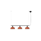 Lámpara de techo colgante Faro Tatawin 3 luces E27 LED naranja rojizo brillo 20338-148