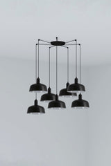 Lámpara de techo colgante Faro Tatawin M cristal 7 luces E27 negro — ref. 20340-120-7L (2)