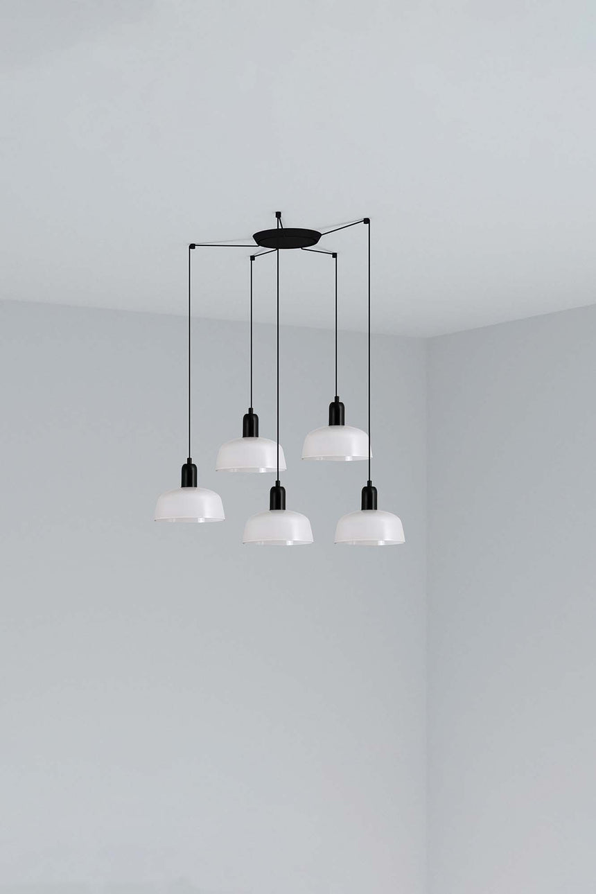 Lámpara de techo colgante Faro Tatawin 5 luces E27 LED blanco 20340-140-5L