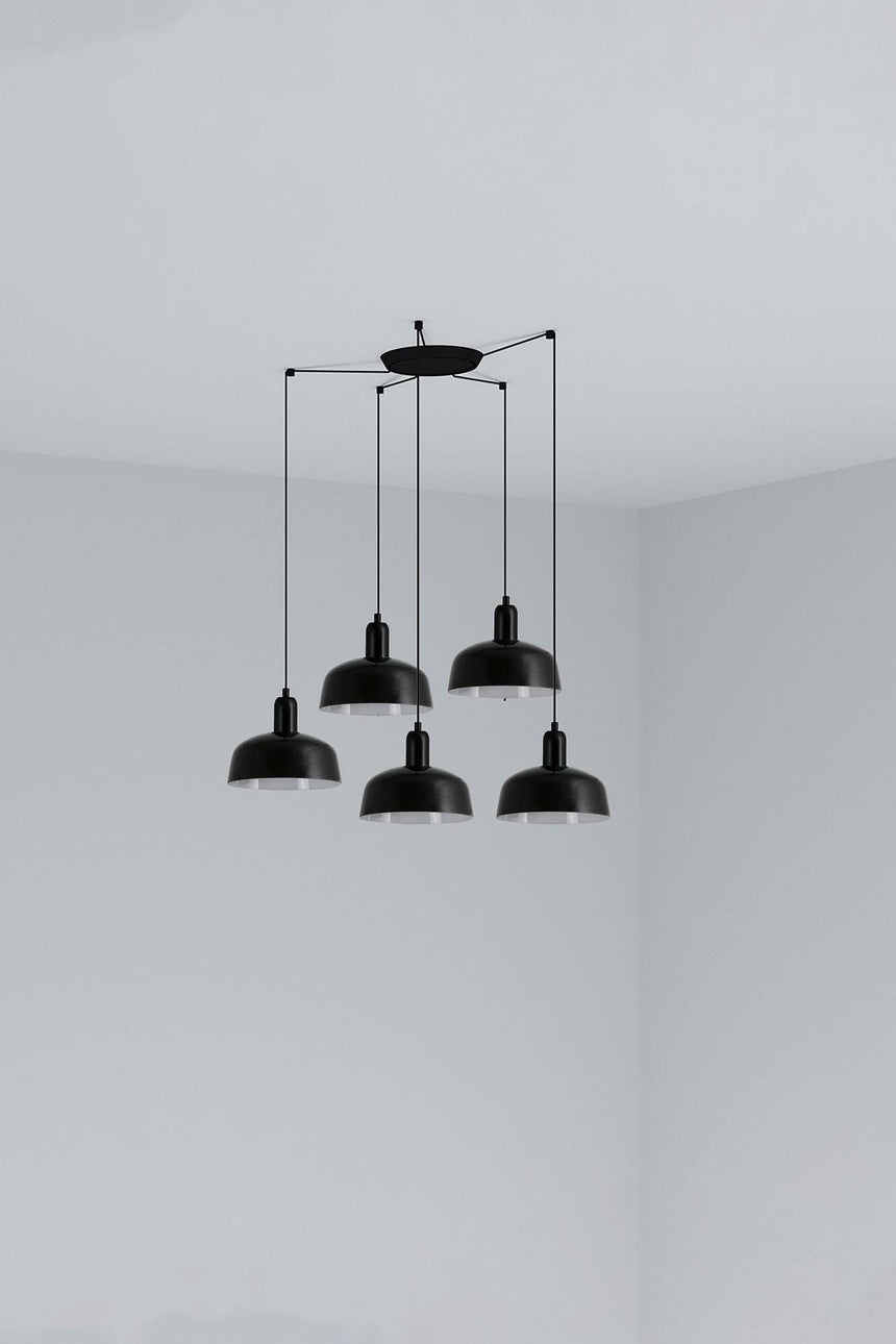 Lámpara de techo colgante Faro Tatawin 5 luces E27 LED negro 20340-141-5L