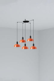 Lámpara de techo colgante Faro Tatawin 5 luces E27 LED naranja rojizo 20340-143-5L