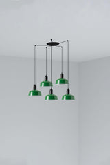 Lámpara de techo colgante Faro Tatawin S metal 5 luces E27 verde — ref. 20340-144-5L (1)