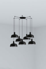 Lámpara de techo colgante Faro Tatawin 7 luces E27 LED negro 20340-146-7L