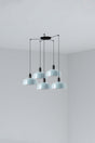 Lámpara de techo colgante Faro Tatawin 5 luces E27 LED azul grisaceo 20340-147-5L