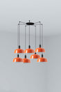 Lámpara de techo colgante Faro Tatawin 7 luces E27 LED naranja rojizo 20340-148-7L