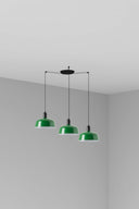 Lámpara de techo colgante Faro Tatawin M metal 3 luces E27 verde — ref. 20340-149-3L (1)