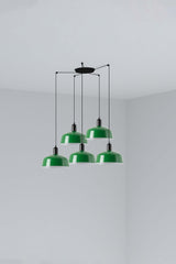 Lámpara de techo colgante Faro Tatawin M metal 5 luces E27 verde — ref. 20340-149-5L (1)