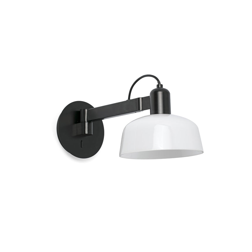 Lámpara de pared aplique Faro Tatawin metal con brazo E27 blanco — ref. 20342-140 (1)
