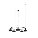 Lámpara de techo colgante Faro Tatawin S cristal circular 5 luces E27 negro — ref. 20343-117-5L (1)