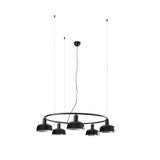 Lámpara de techo colgante Faro Tatawin S cristal circular 5 luces E27 negro — ref. 20343-117-5L (1)