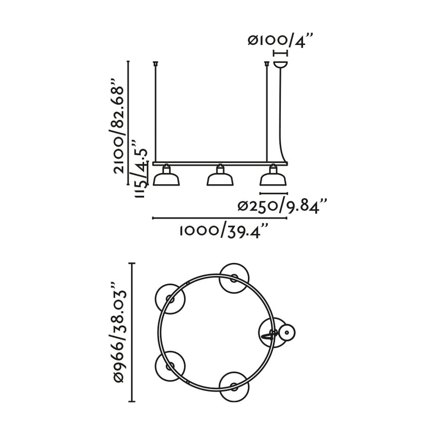 Lámpara de techo colgante Faro Tatawin E27 LED blanco 20343-119-5L - vista alternativa