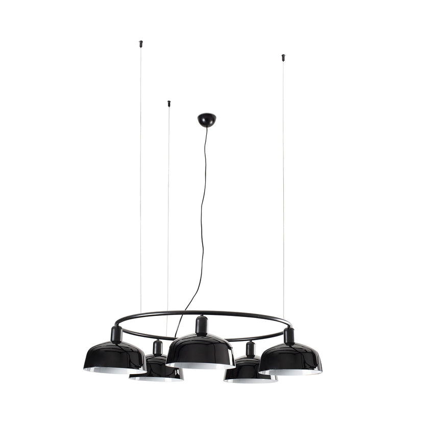 Lámpara de techo colgante Faro Tatawin E27 LED negro 20343-120-5L