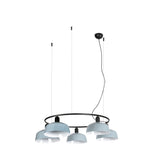 Lámpara de techo colgante Faro Tatawin 5 luces E27 LED azul 20343-147-5L