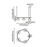 Lámpara de techo colgante Faro Tatawin 5 luces E27 LED azul 20343-147-5L - vista alternativa