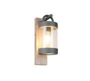 Aplique de exterior Trio Sambesi imitación madera sensor crepuscular IP44 33cm 204160135