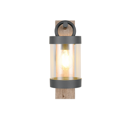 Aplique de exterior Trio Sambesi imitación madera sensor crepuscular IP44 33cm 204160135 - vista 2