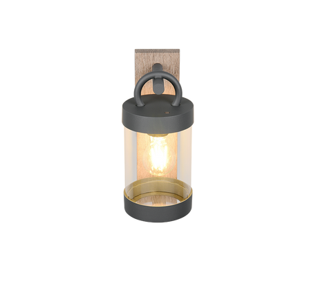 Aplique de exterior Trio Sambesi imitación madera sensor crepuscular IP44 33cm 204160135 - vista 4