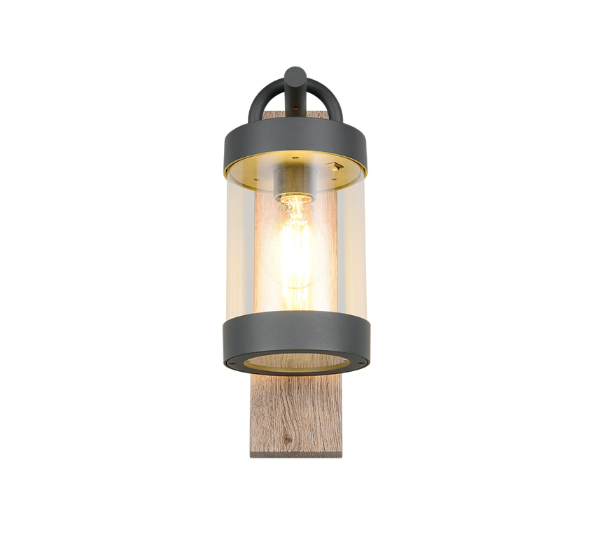 Aplique de exterior Trio Sambesi imitación madera sensor crepuscular IP44 33cm 204160135 - vista 5