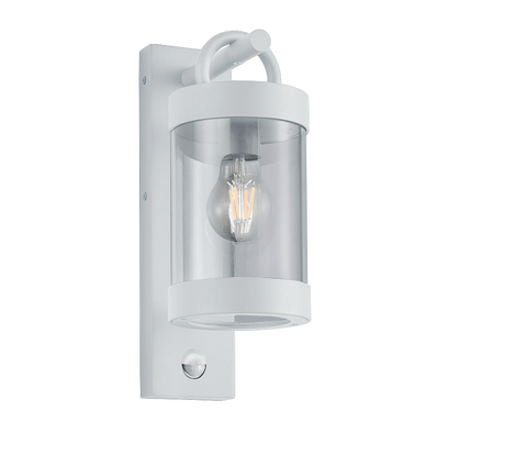 Aplique de exterior Trio Sambesi blanco mate con sensor movimiento IP44 33cm 204169131