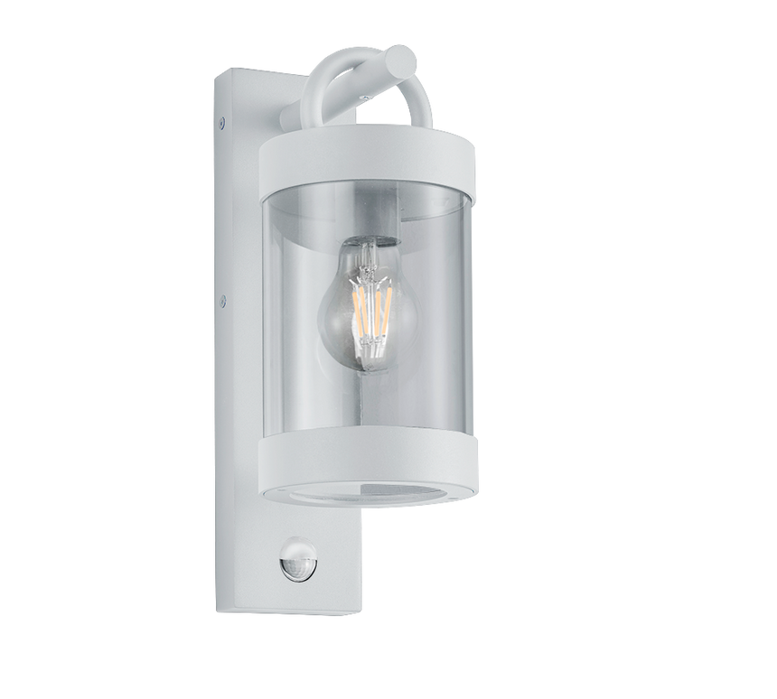 Aplique de exterior Trio Sambesi blanco mate con sensor movimiento IP44 33cm 204169131