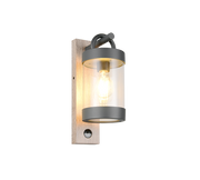 Aplique de exterior Trio Sambesi imitación madera con sensor movimiento IP44 33cm 204169135