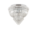 Plafón de techo Ideal Lux Dubai cromo cristal y cerámica 6 luces Ø52cm 207186