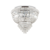 Plafón de techo Ideal Lux Dubai cromo cristal y cerámica 6 luces 168W Ø52cm 207186