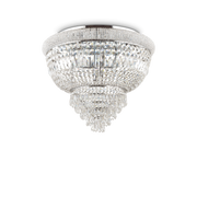 Plafón de techo Ideal Lux Dubai cromo cristal y cerámica 6 luces Ø52cm 207186